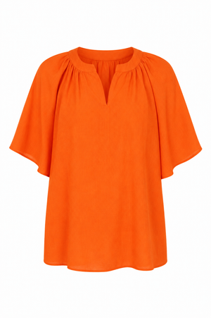 LINEN TOP CHINESE COLLAR