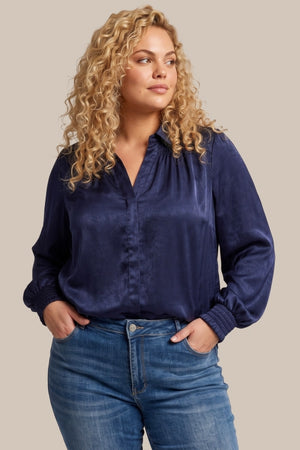 NYSARA BLOUSE - Midnight Blue