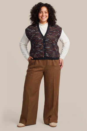 ELINY CARDIGAN - Black/Cappuccino