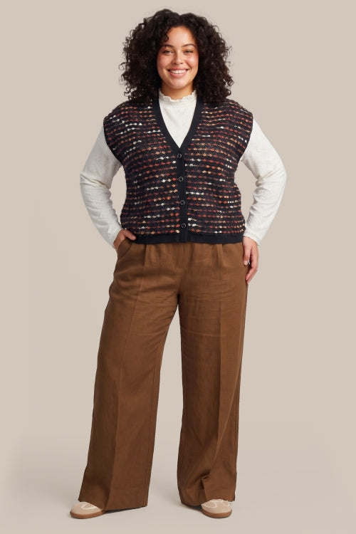 ELINY CARDIGAN - Black/Cappuccino