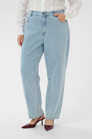 KCNINNZA CROPPED BARREL JEANS