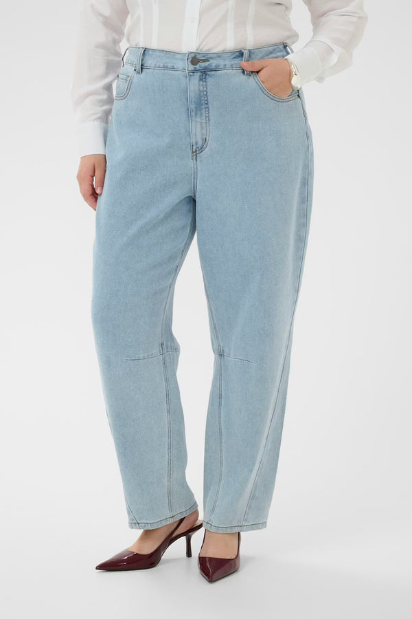 KCNINNZA CROPPED BARREL JEANS