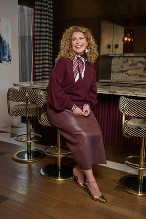 YLVA SKIRT - Warm Aubergine