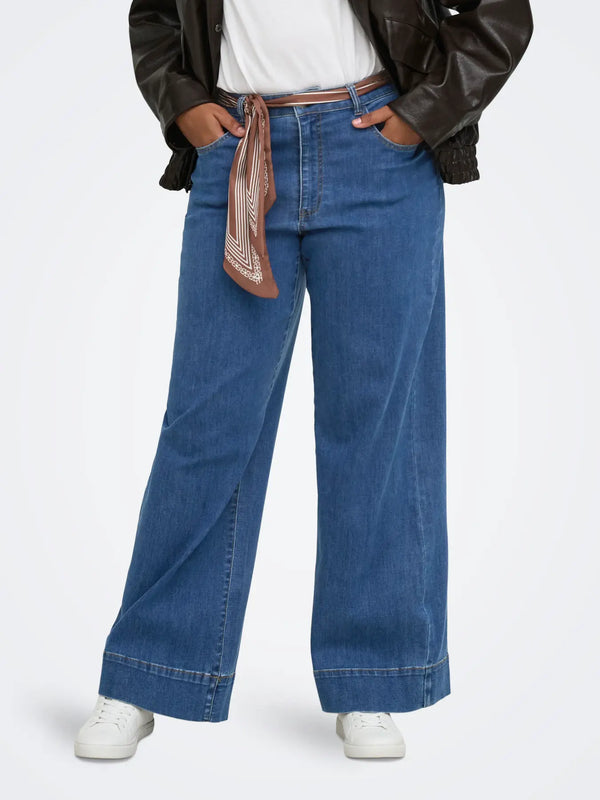 CARWILLY WIDE SCARF DNM - Medium Blue Denim