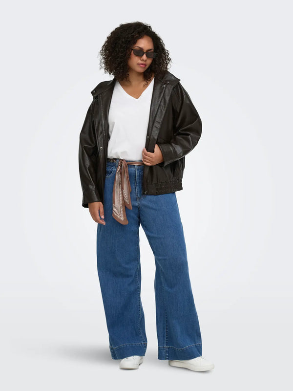 CARWILLY WIDE SCARF DNM - Medium Blue Denim