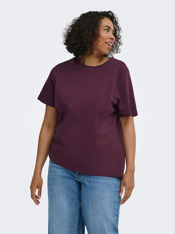 CARJEN S/S JEANS TEE - Bordeaux
