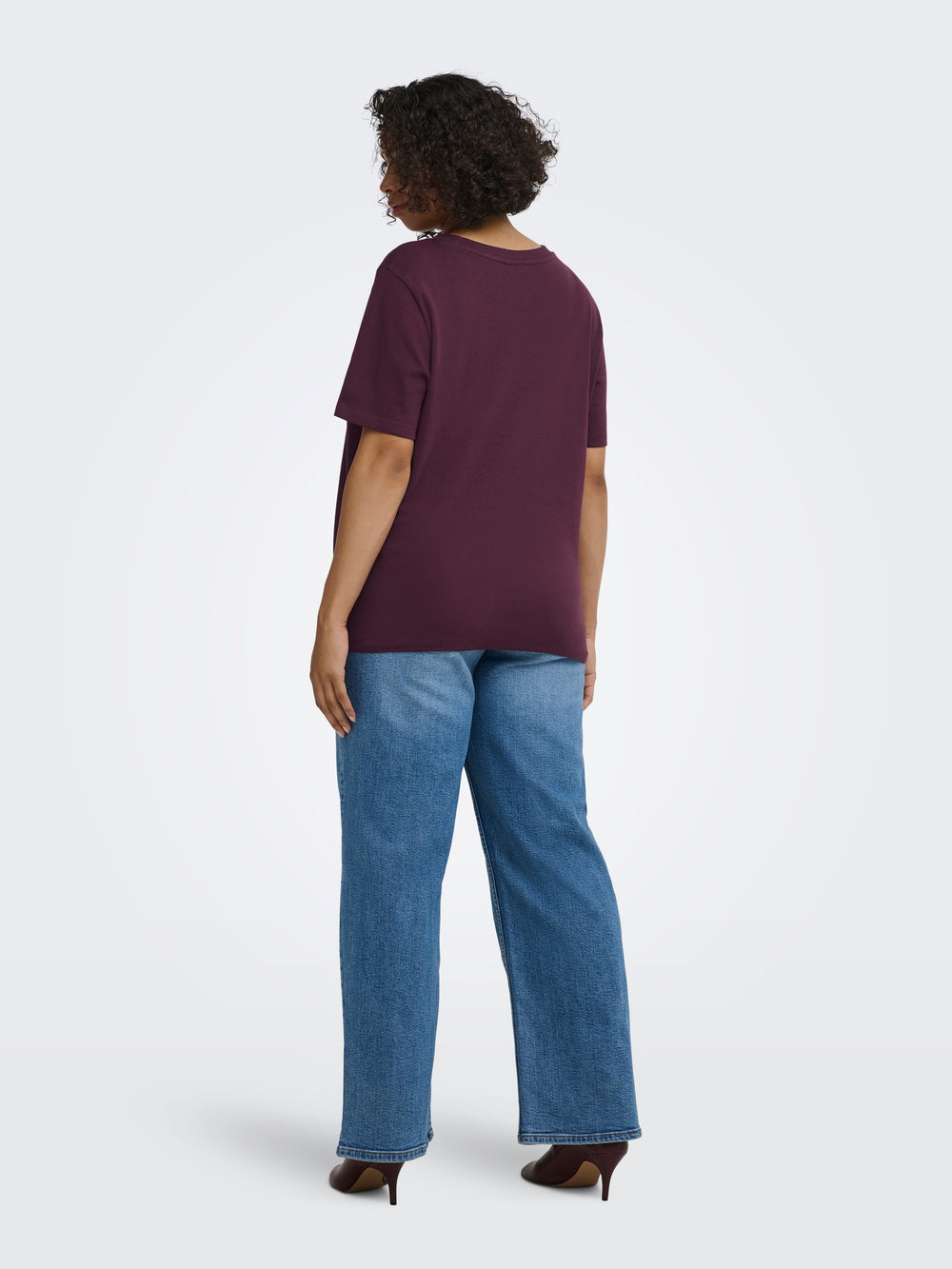 CARJEN S/S JEANS TEE - Bordeaux