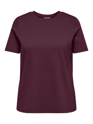 CARJEN S/S JEANS TEE - Bordeaux