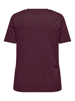 CARJEN S/S JEANS TEE - Bordeaux