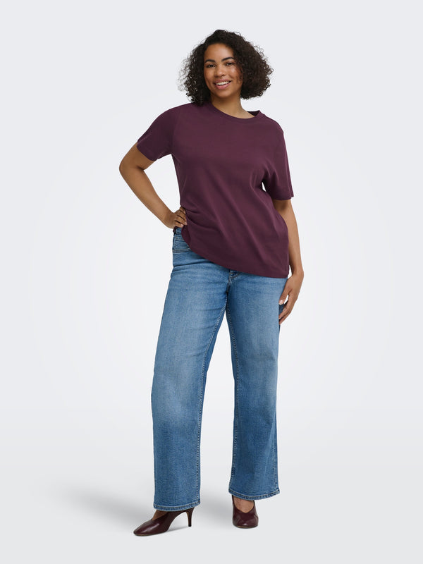 CARJEN S/S JEANS TEE - Bordeaux