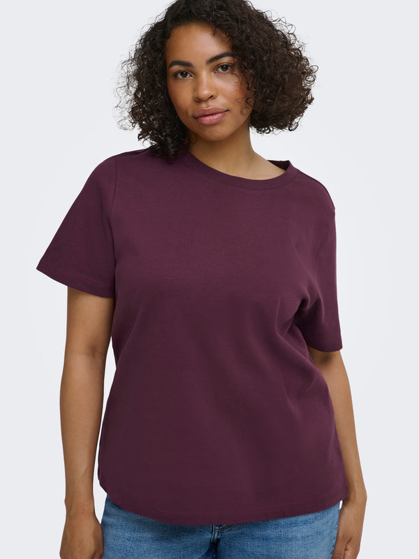 CARJEN S/S JEANS TEE - Bordeaux