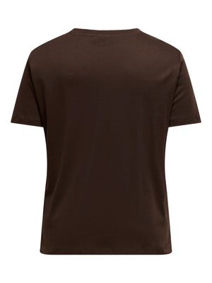 CARJEN S/S JEANS TEE - Dark Brown