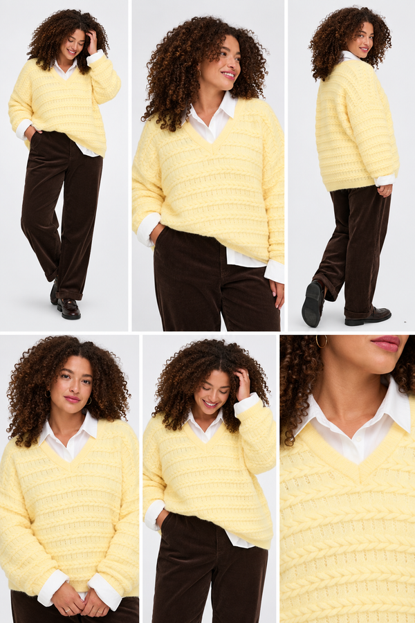 CARCABALA OVERSIZED V-NECK PULLOVER