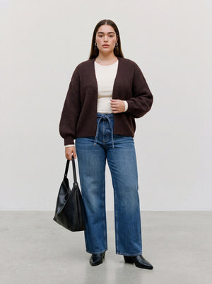 VMCMAYBE OPEN CARDIGAN - Dark Brown