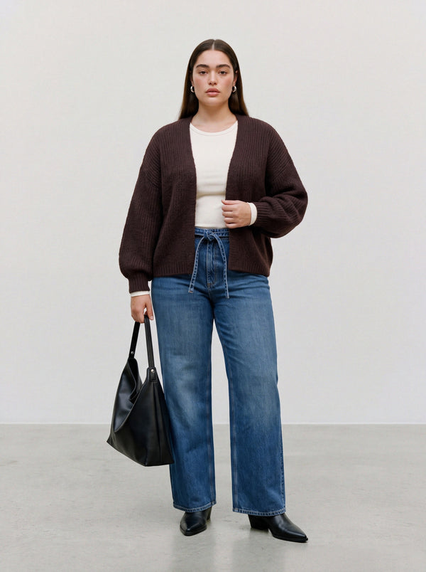 VMCMAYBE OPEN CARDIGAN - Dark Brown