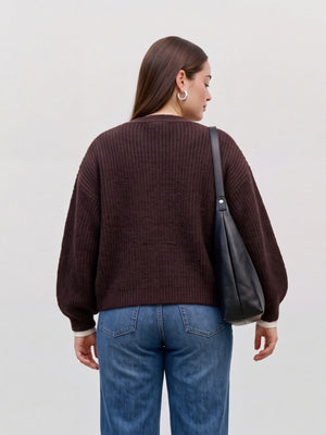 VMCMAYBE OPEN CARDIGAN - Dark Brown