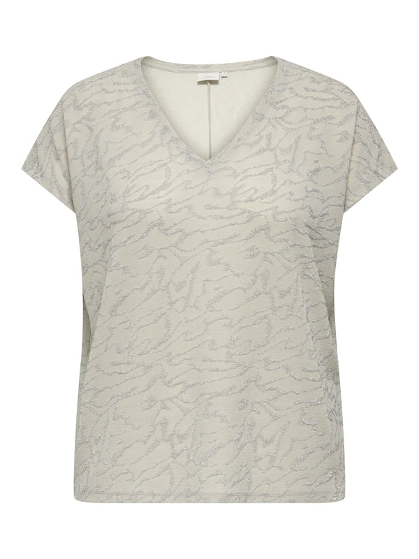 CARCAROL V-NECK GLITTER TOP