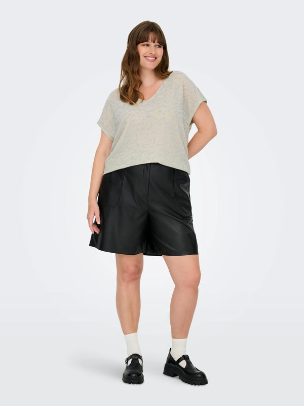 CARCAROL V-NECK GLITTER TOP