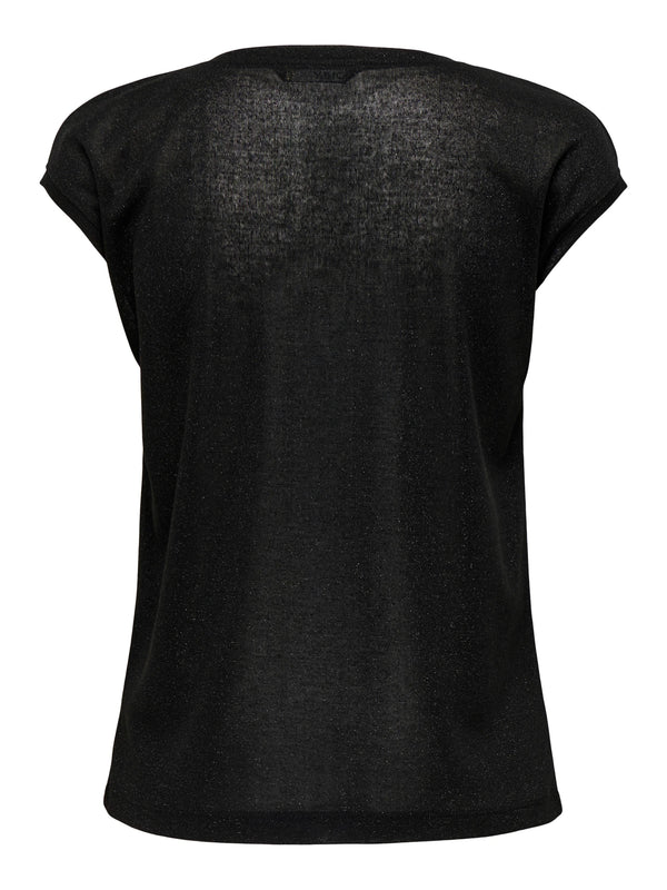 CARSILVERY V-NECK LUREX TOP