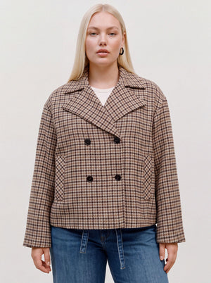 VMCJACKIELINE CHECK SHORT JACKET - BROWN