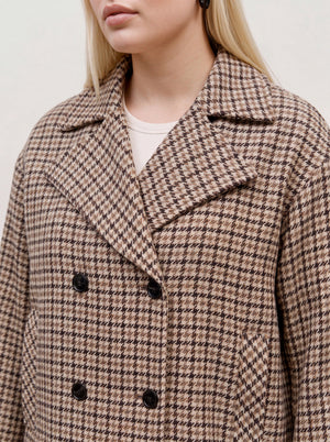 VMCJACKIELINE CHECK SHORT JACKET - BROWN