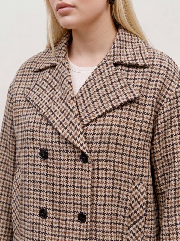 VMCJACKIELINE CHECK SHORT JACKET - BROWN