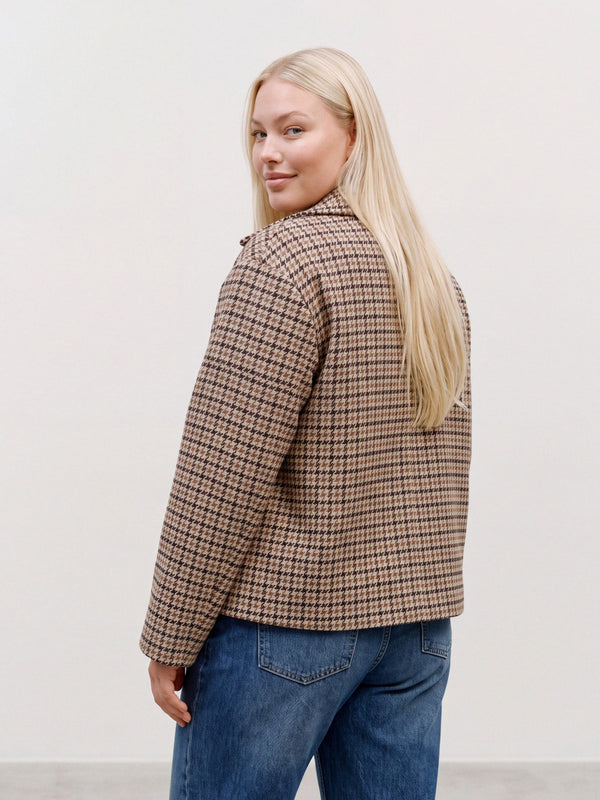 VMCJACKIELINE CHECK SHORT JACKET - BROWN